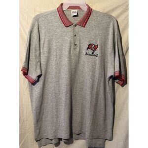 VTG Tampa Bay‎ Buccaneers Polo Shirt Mens XL Gray Sports 90s Football True Fan